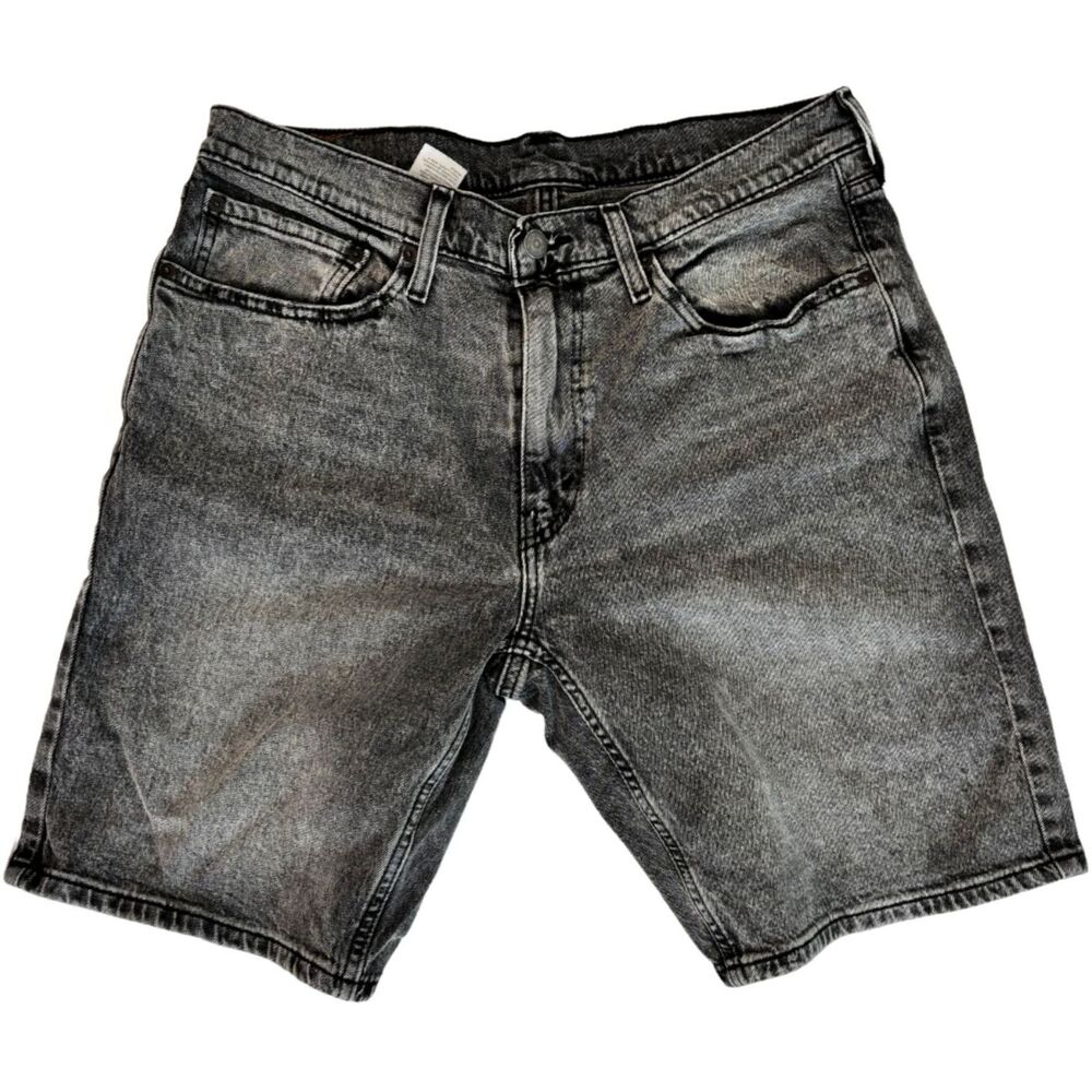 Levi's 445 Relaxed Fit Denim Shorts Men W34 Washed Charcoal Gray Streetwear